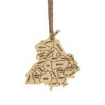 Gurmukhi Punjab Map Wooden Car Hanging - Sikh Gift - Image 2