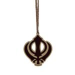 Wooden Khanda Sahib Car Hanging - Punjabi Sikh Accessory
